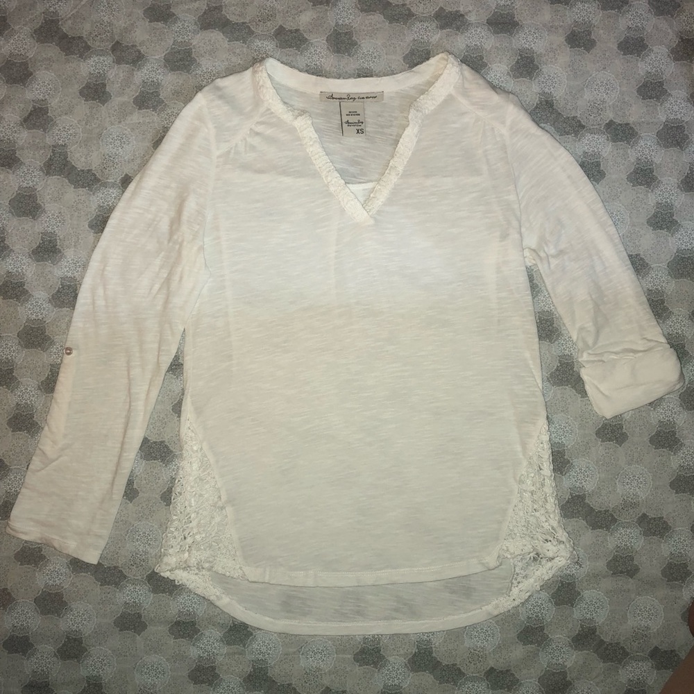 💫EUC American Rag White Long Sleeve Top XS